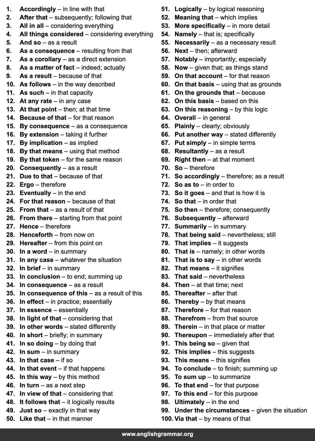 For Thus 100 Other Words for “Thus”
