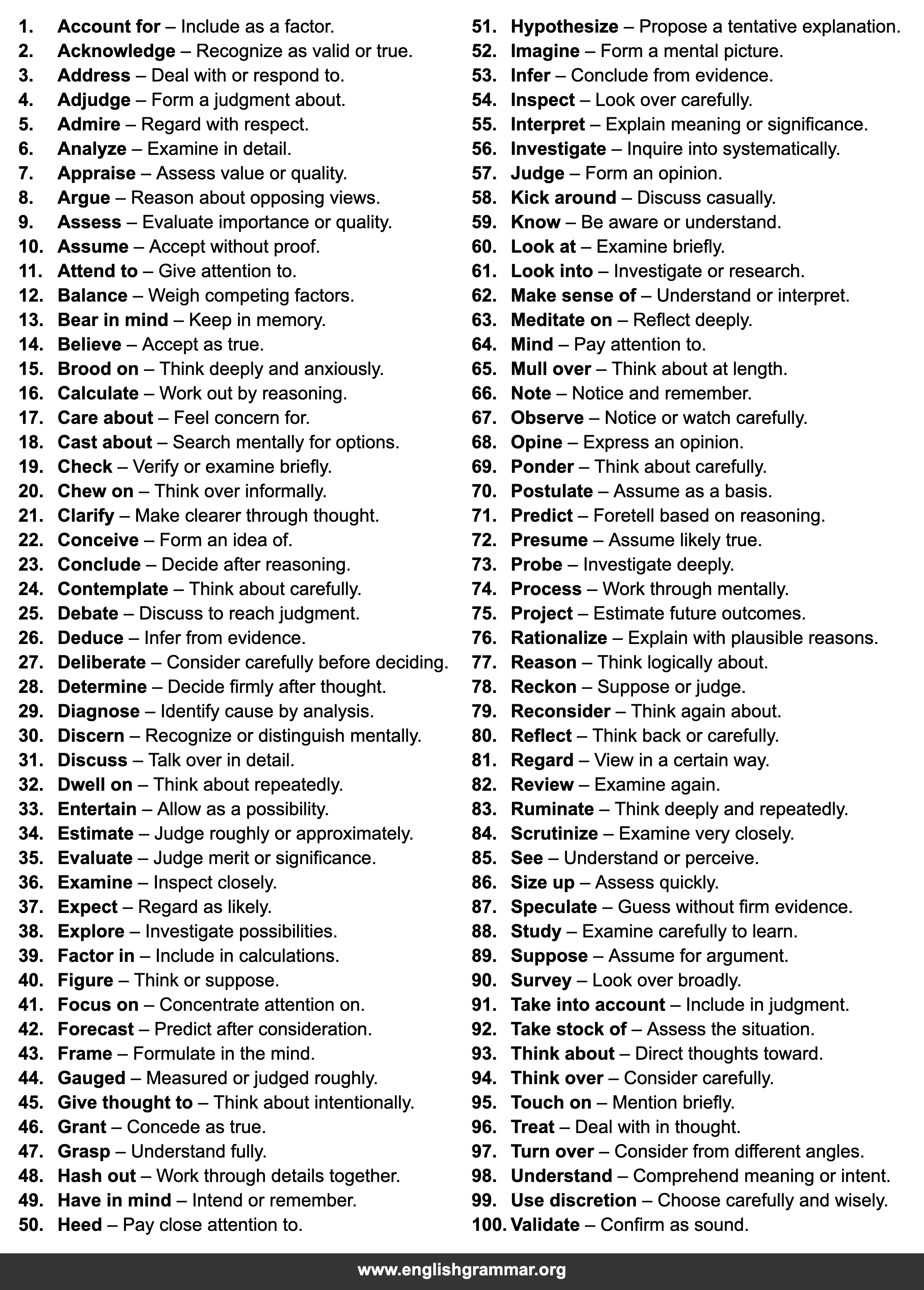 100 Other Words for