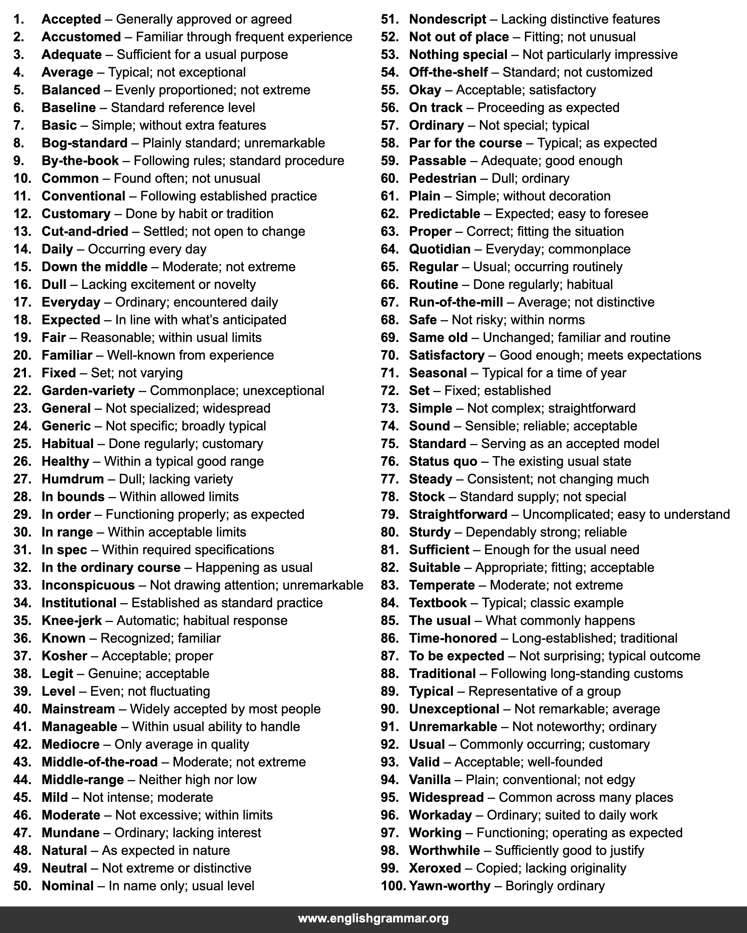 100 Other Words for