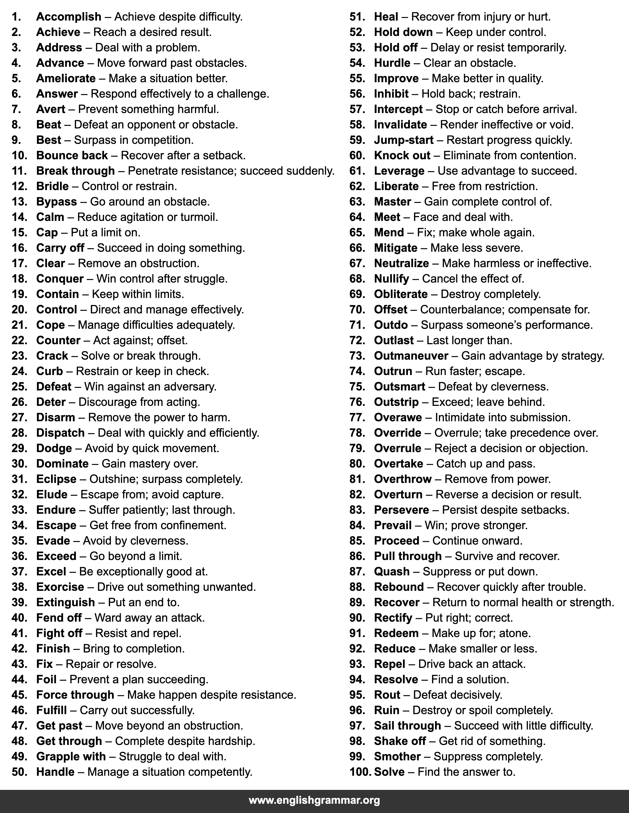 100 Other Words for
