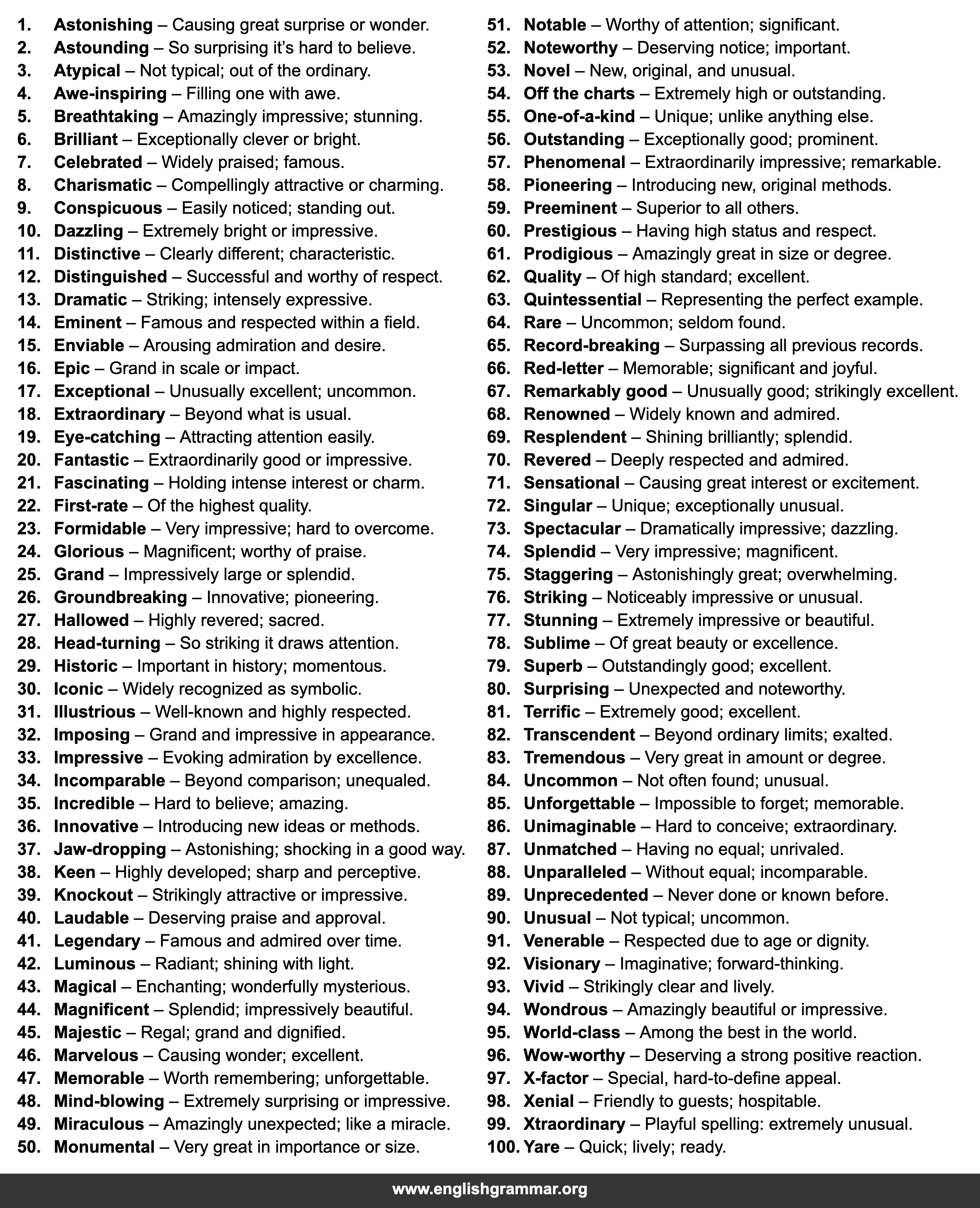 100 Other Words for