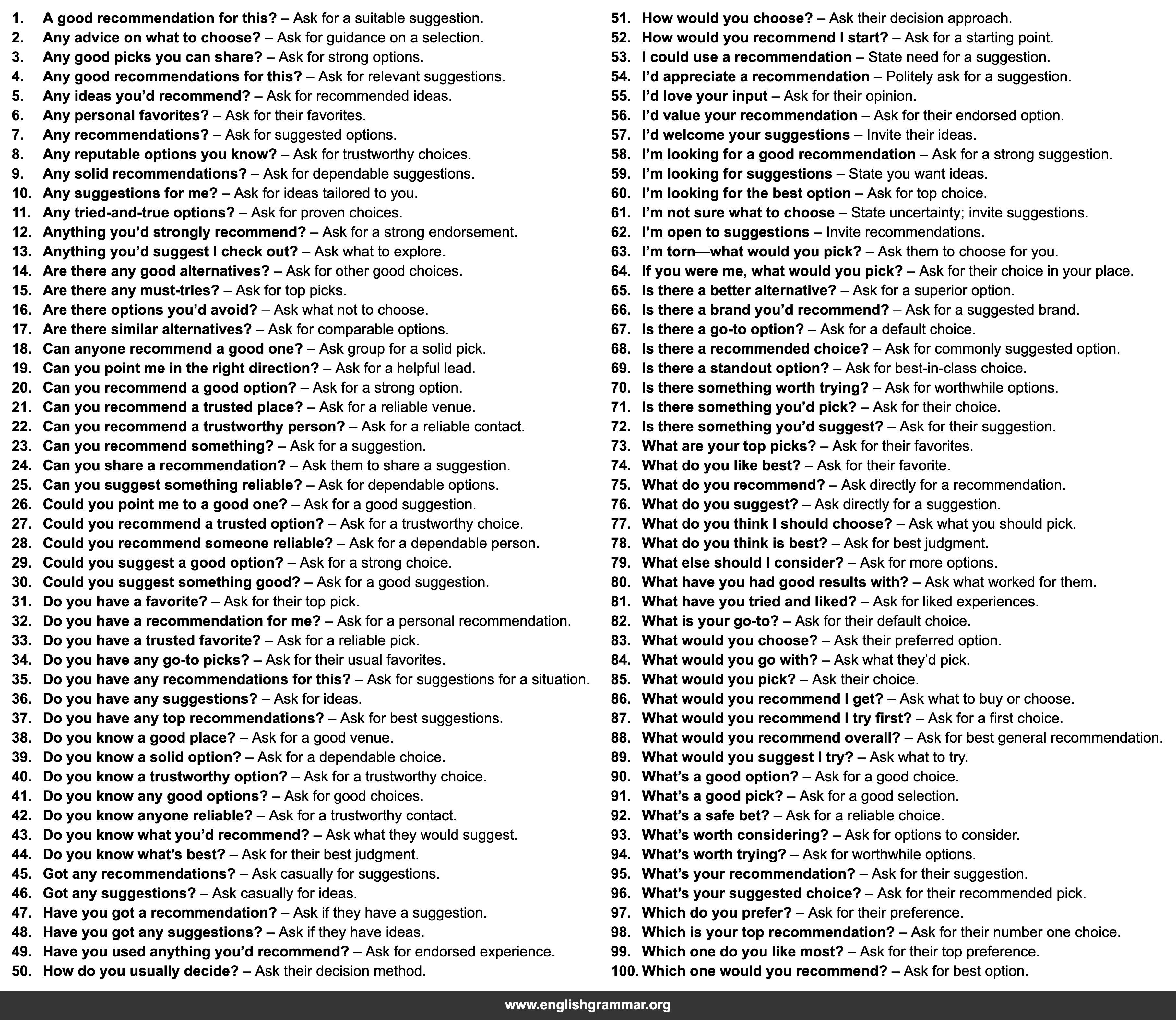 100 Ways to Ask for Recommendations
