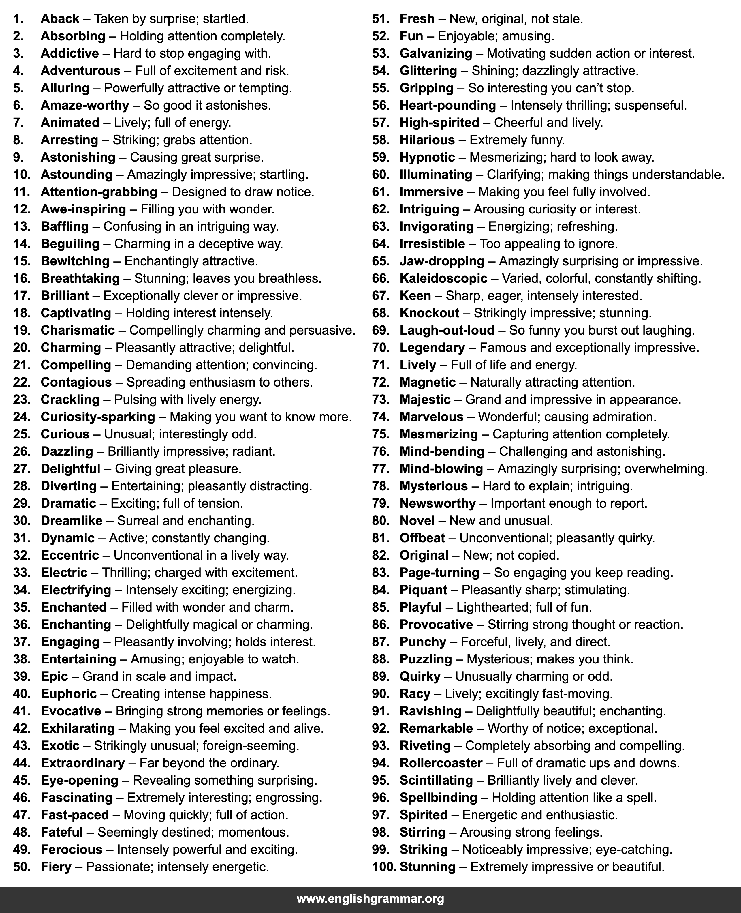 100 Words to Use Instead of