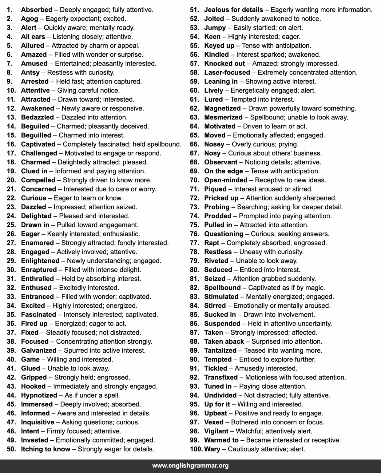 Words For Initated 100 Words to Use Instead of “Intrigued”
