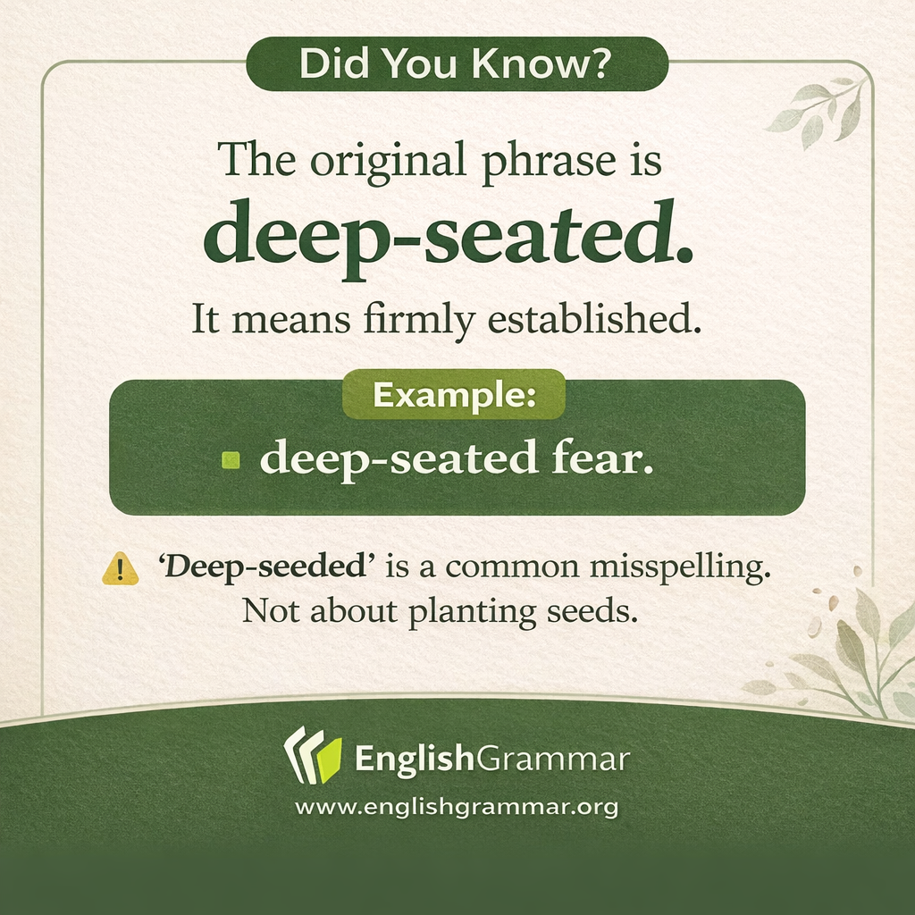 "Deep-seated" is the original phrase.