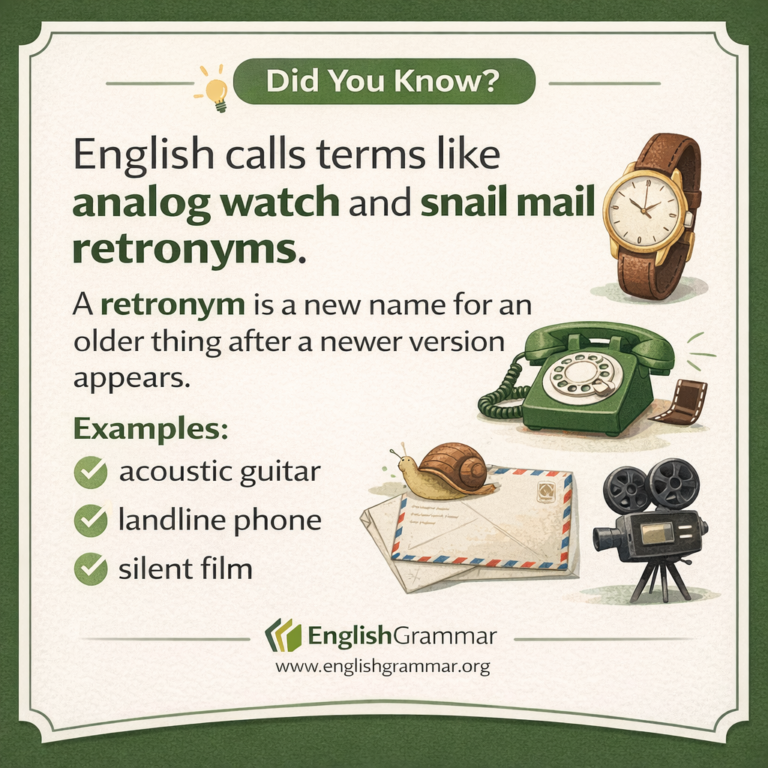 Retronym Examples Retronyms: why English created terms like analog watch and snail mail