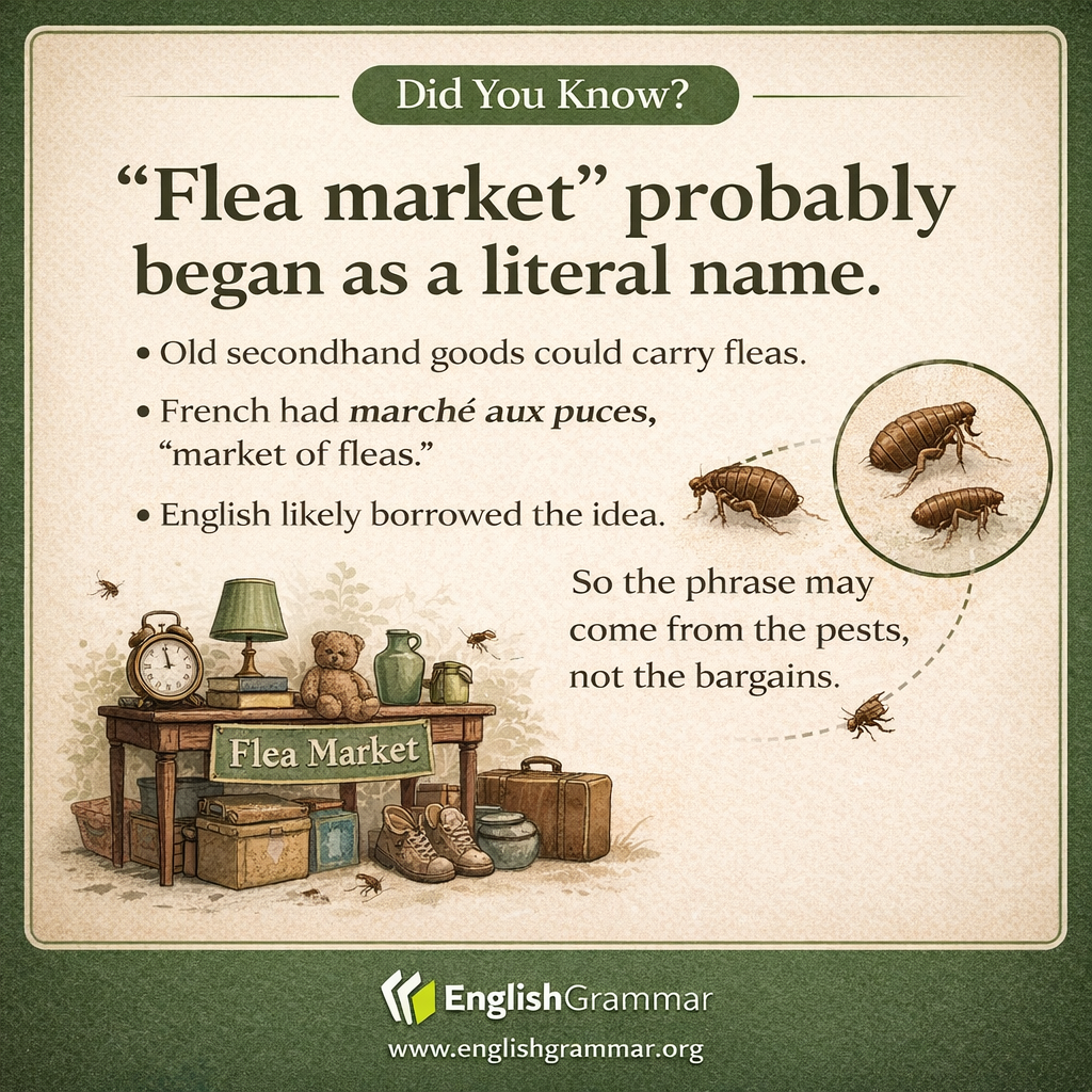 "Flea market" probably really is about fleas.