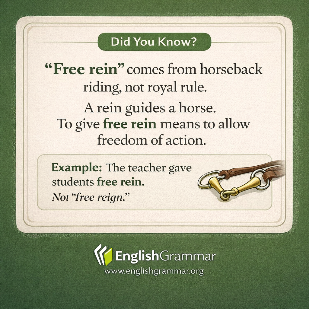 "Free rein" has nothing to do with kings or queens.