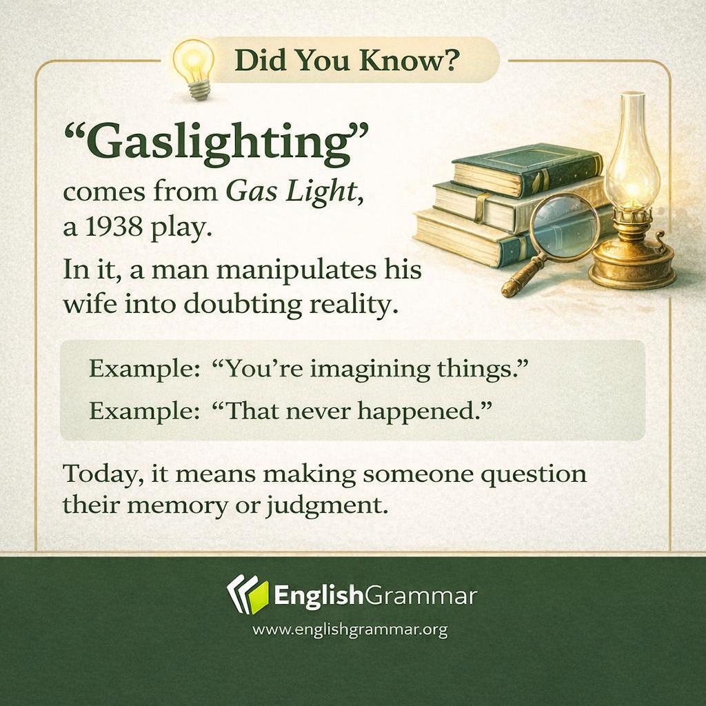 "Gaslighting" comes from a 1938 play.