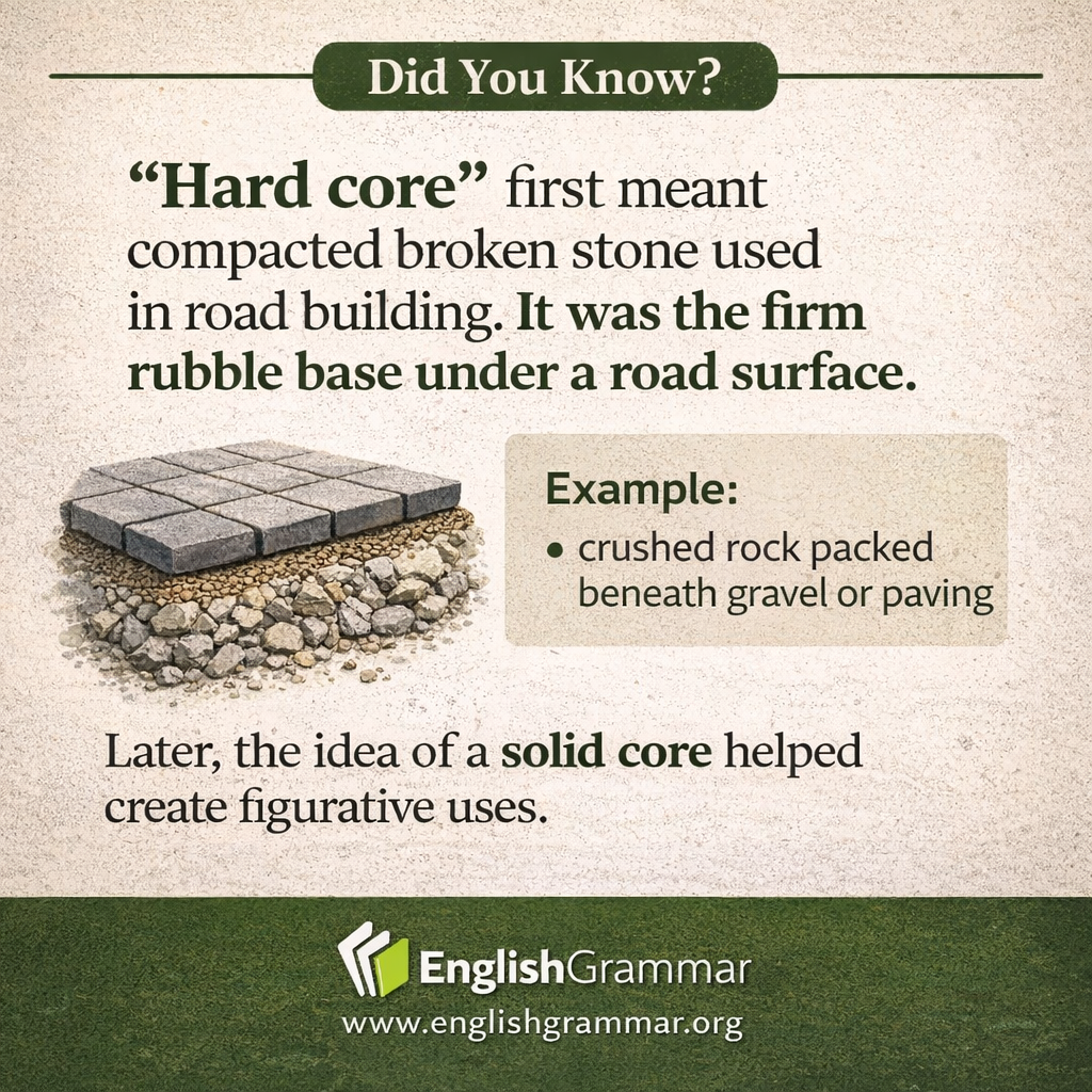 "Hard core" began as road-building rubble.
