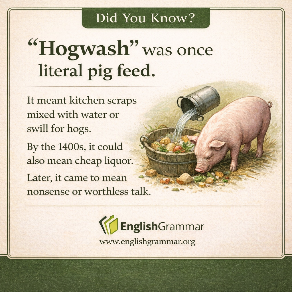 "Hogwash" was once literal pig feed.
