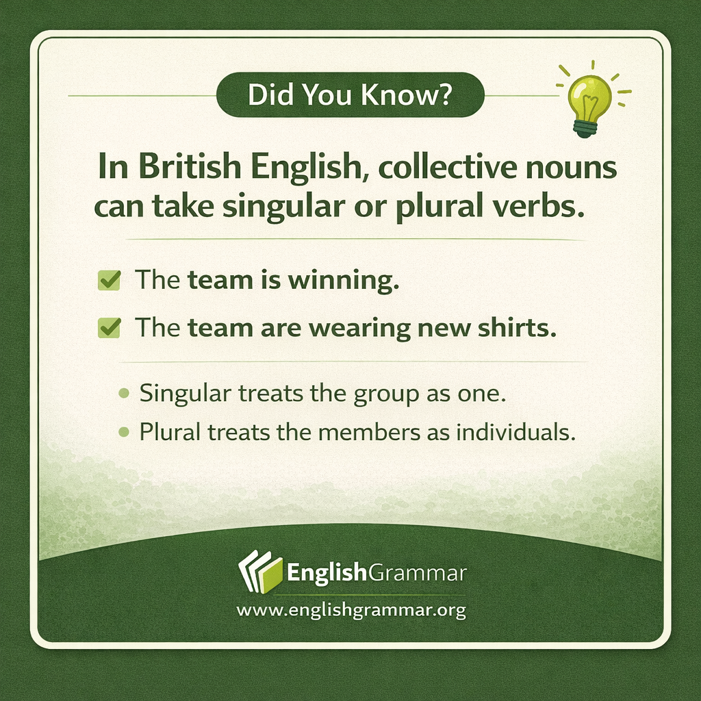 In British English, collective nouns can take singular or plural verbs.
