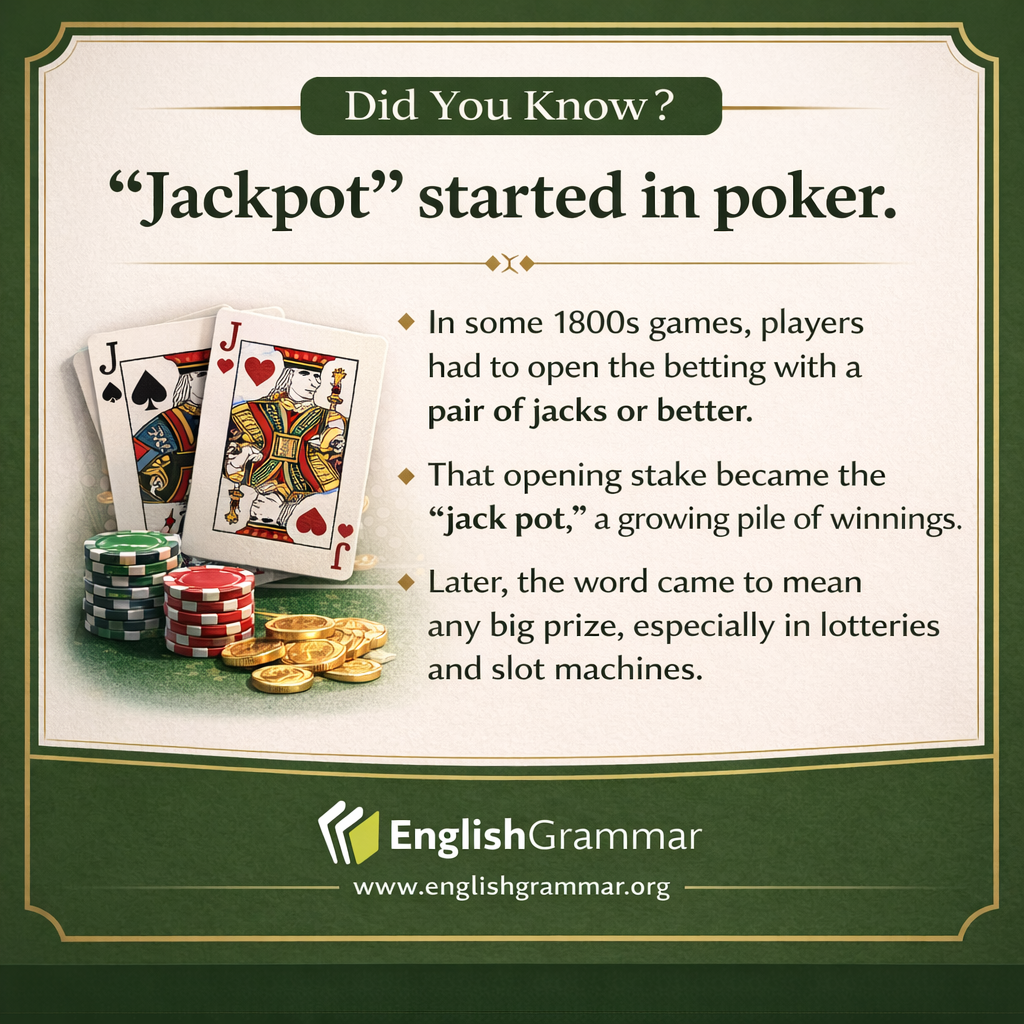 "Jackpot" comes from poker.