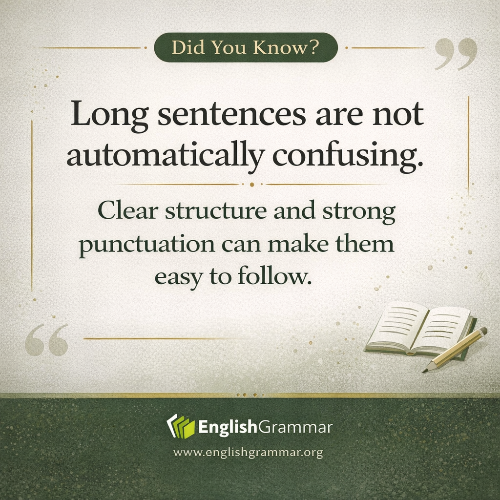 Long sentences can be perfectly clear.
