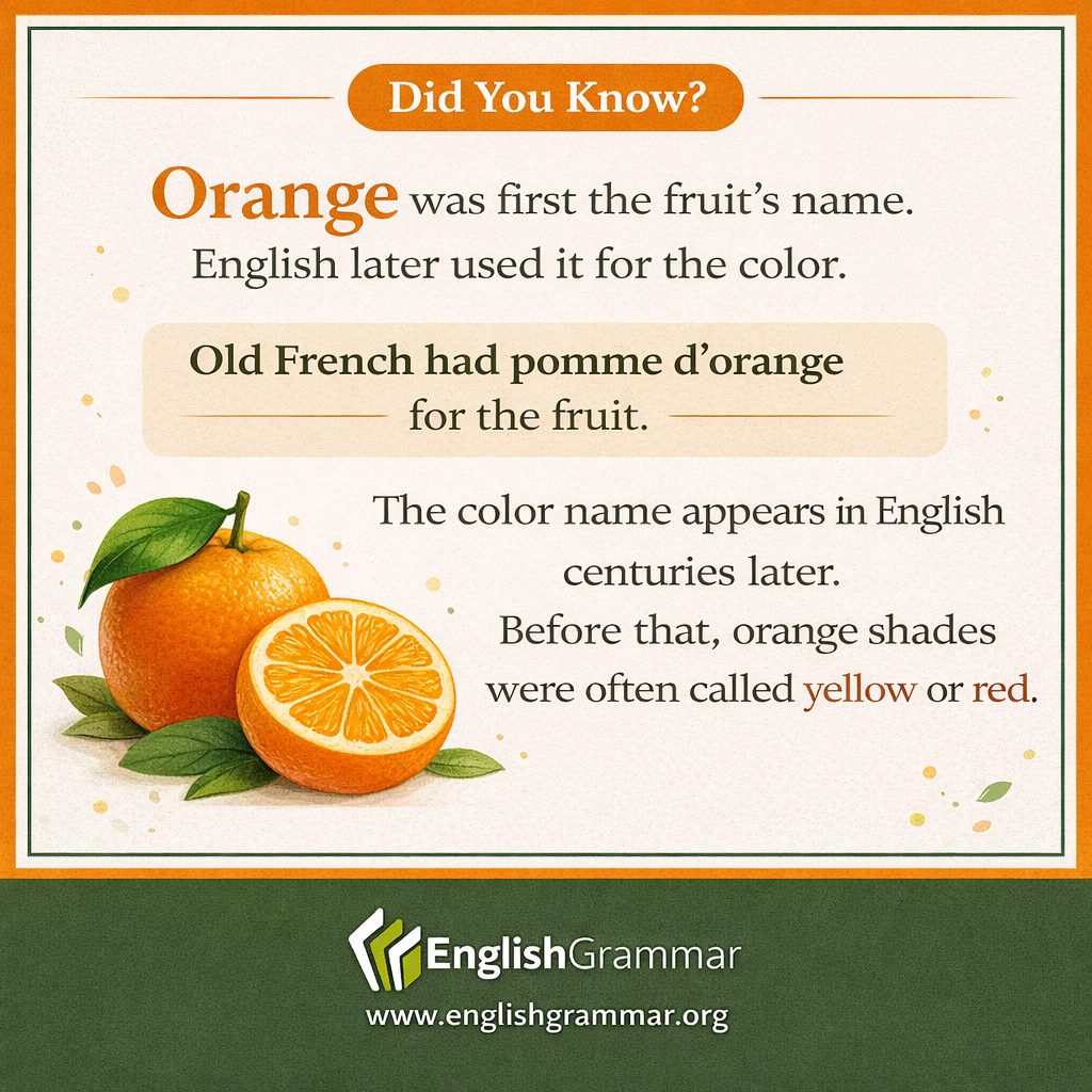 "Orange" named the color, not the other way around.