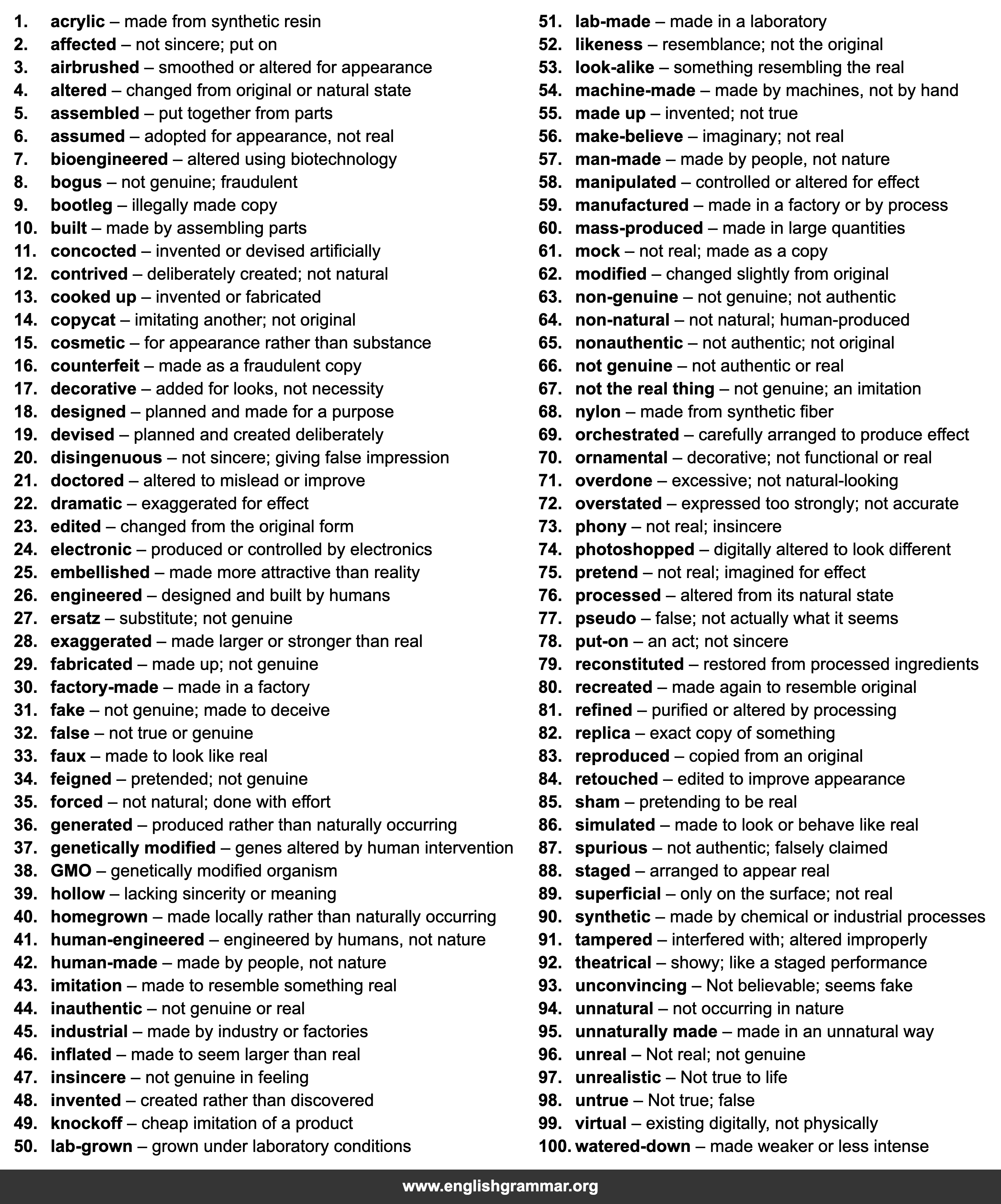 100 Other Words for