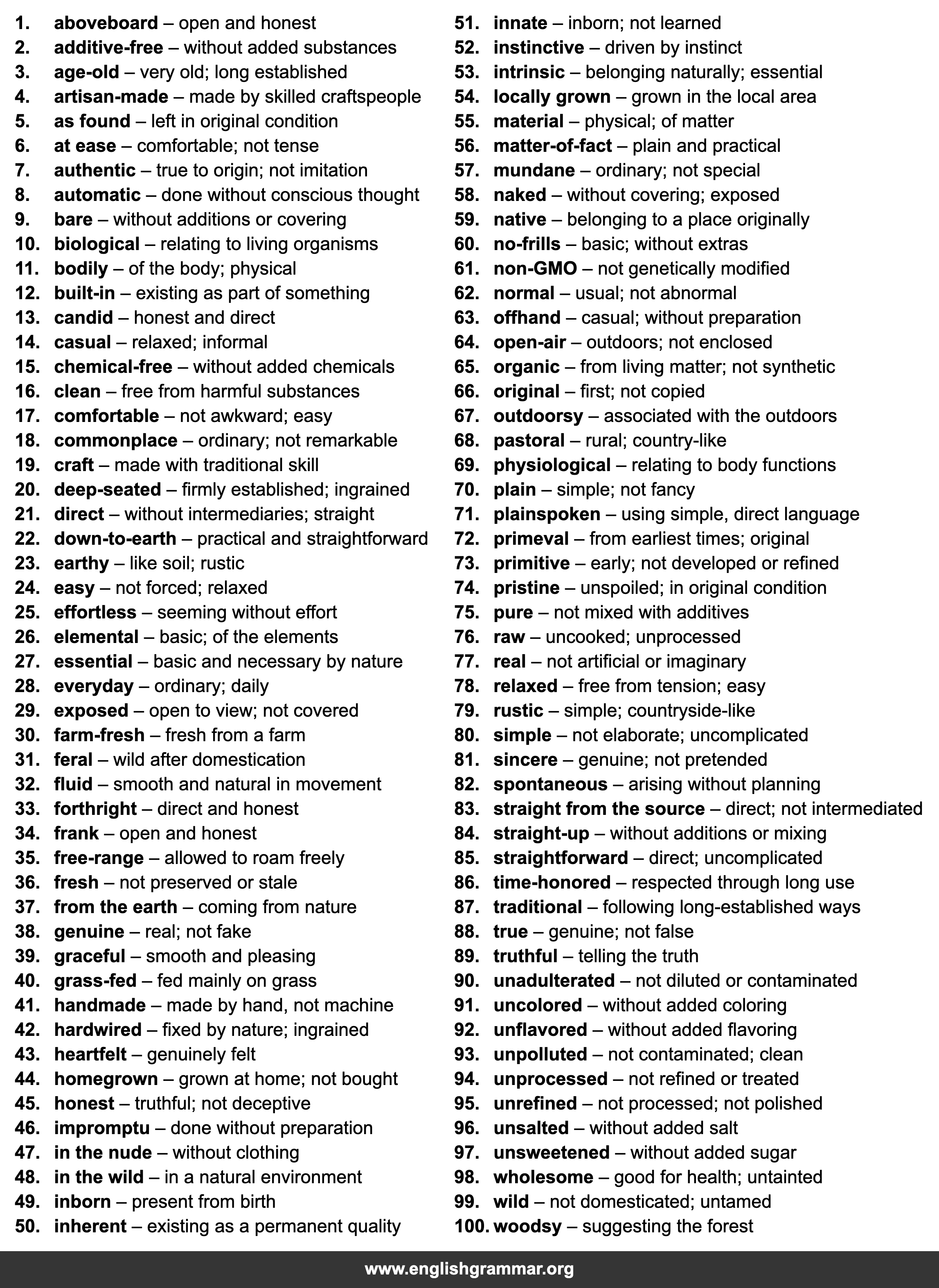 100 Other Words for