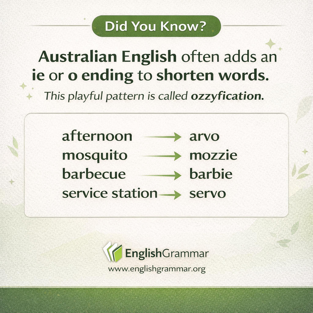 Ozzyfication in Australian English