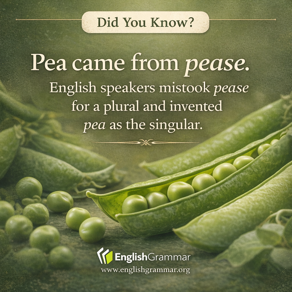 "Pea" was created by mistake.