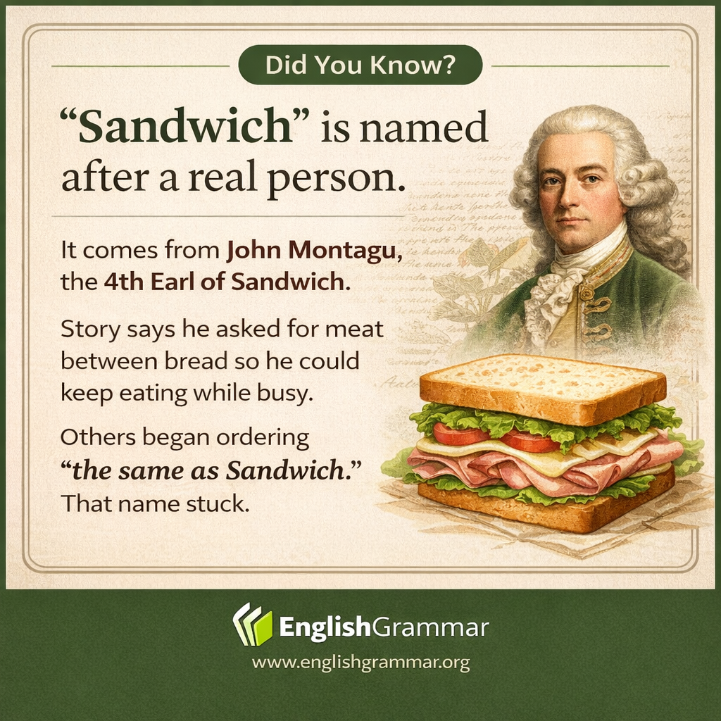 "Sandwich" is named after a real person.