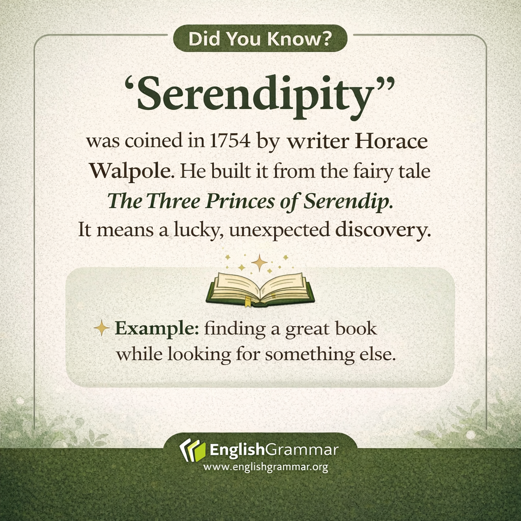 "Serendipity" was deliberately invented by a writer.