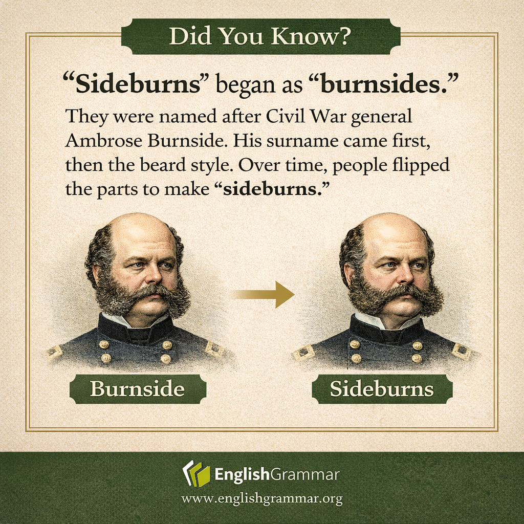 "Sideburns" were first called "burnsides."