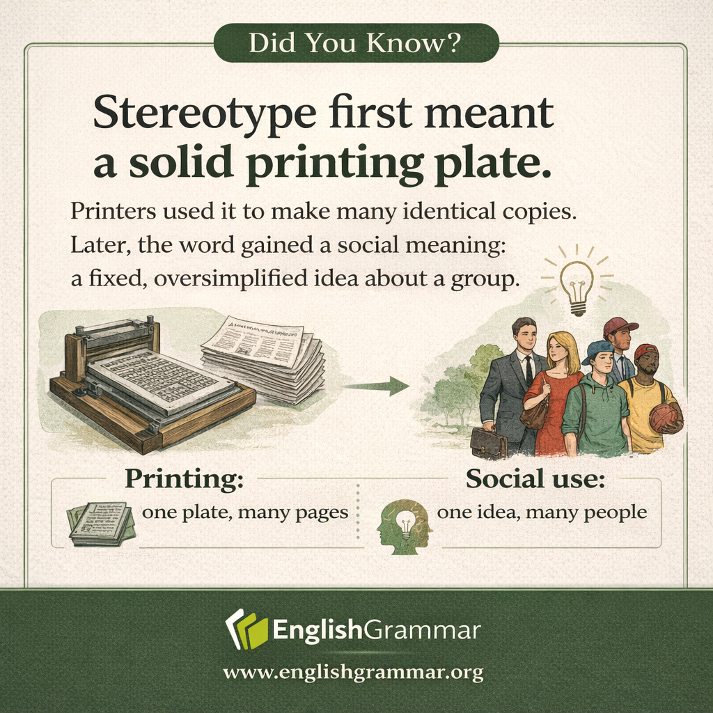 "Stereotype" was originally a printing term too.