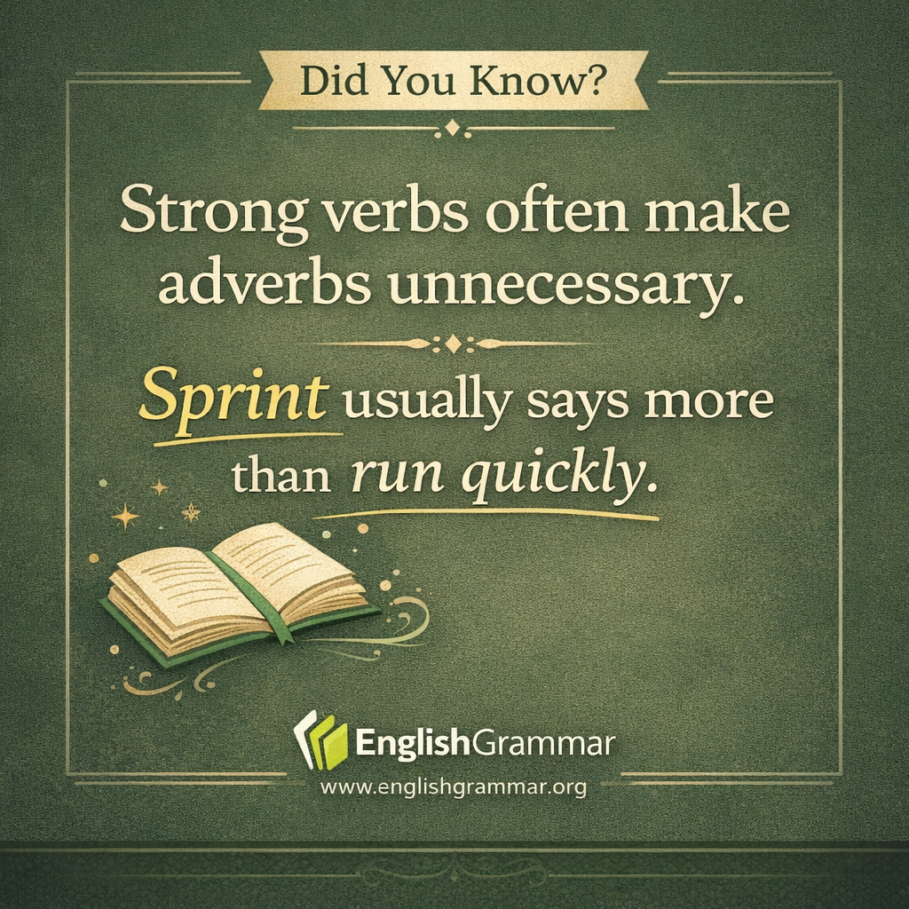 Strong verbs usually beat extra adverbs.