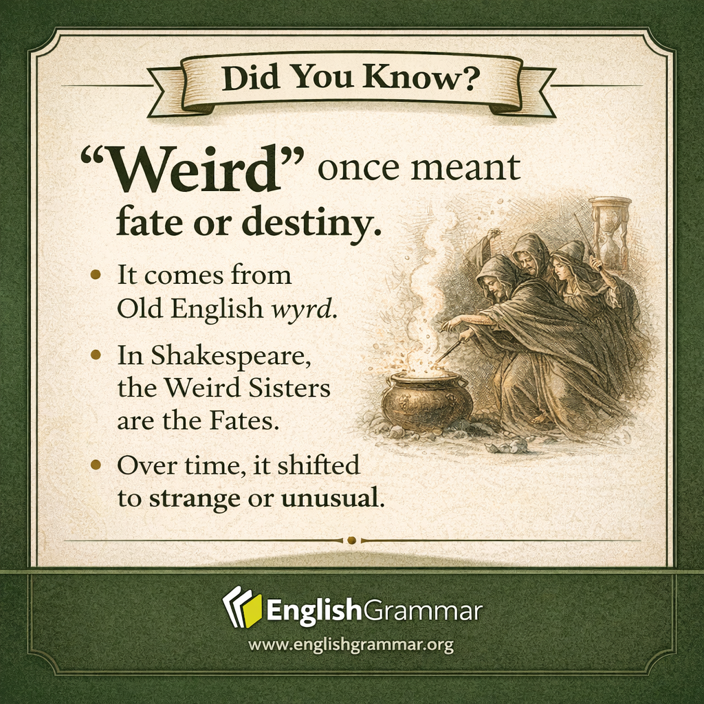 "Weird" once meant "fate."