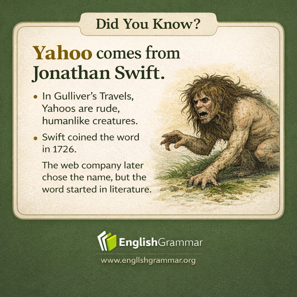 "Yahoo" was invented by Jonathan Swift.