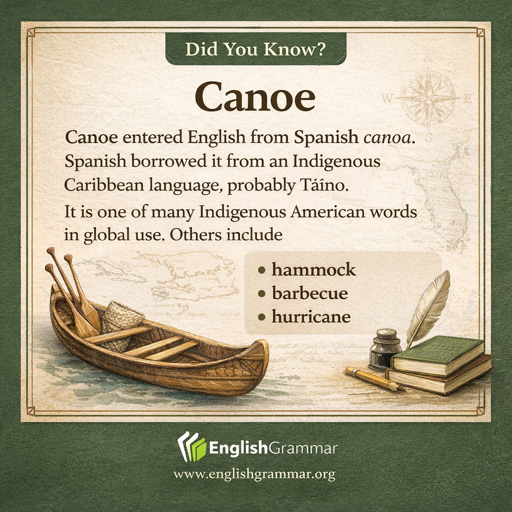 Canoe comes from an Indigenous Caribbean language