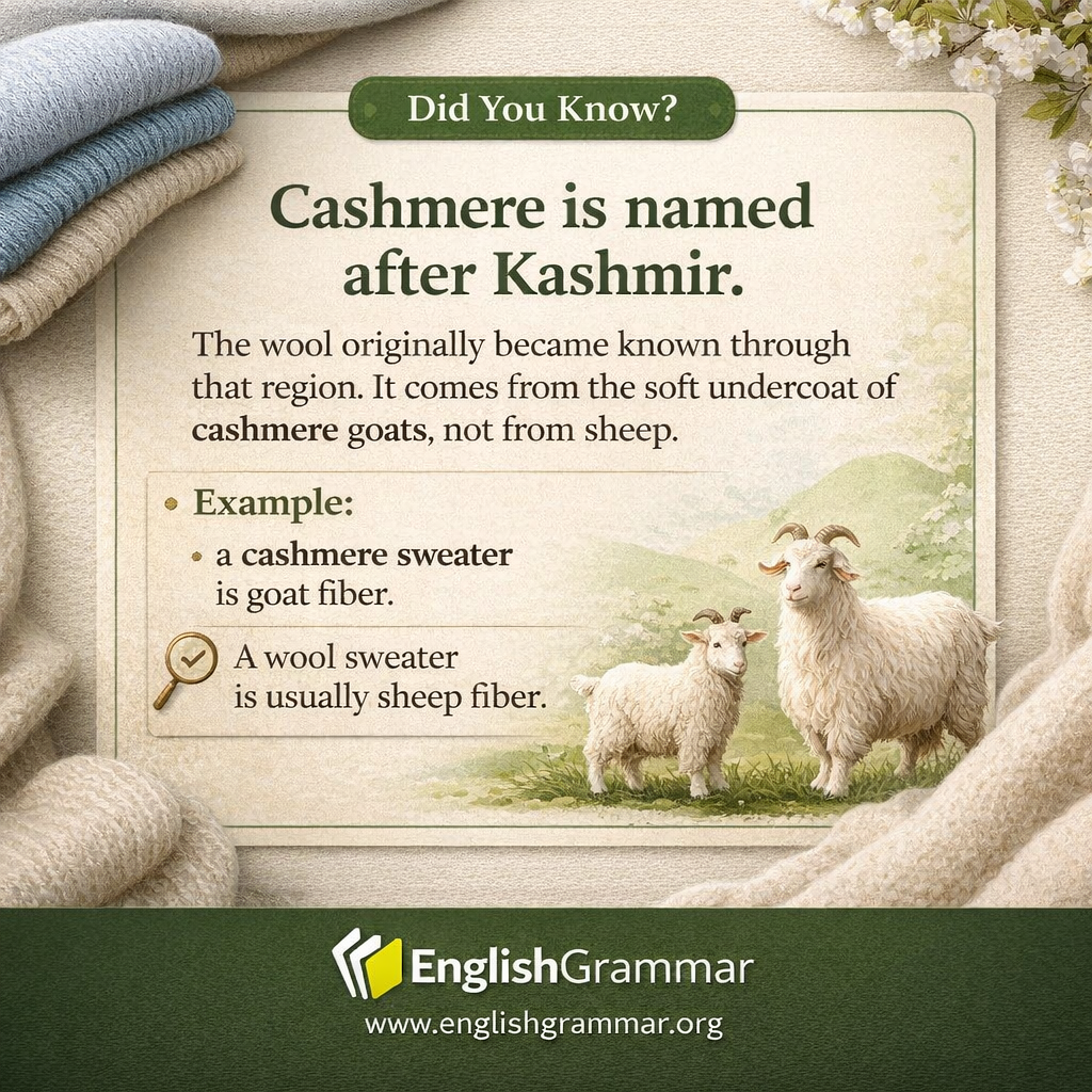 Cashmere comes from Kashmir