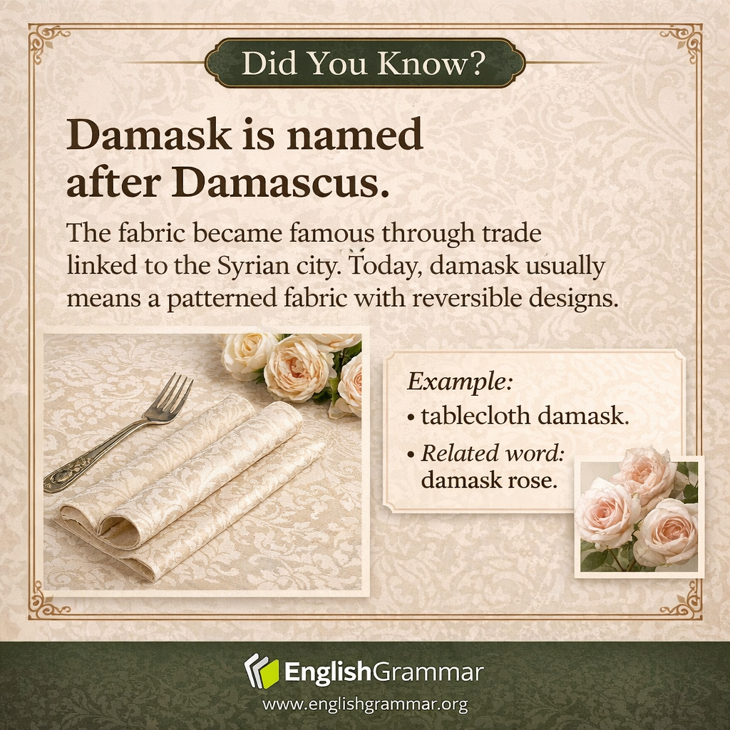 Damask is linked to Damascus