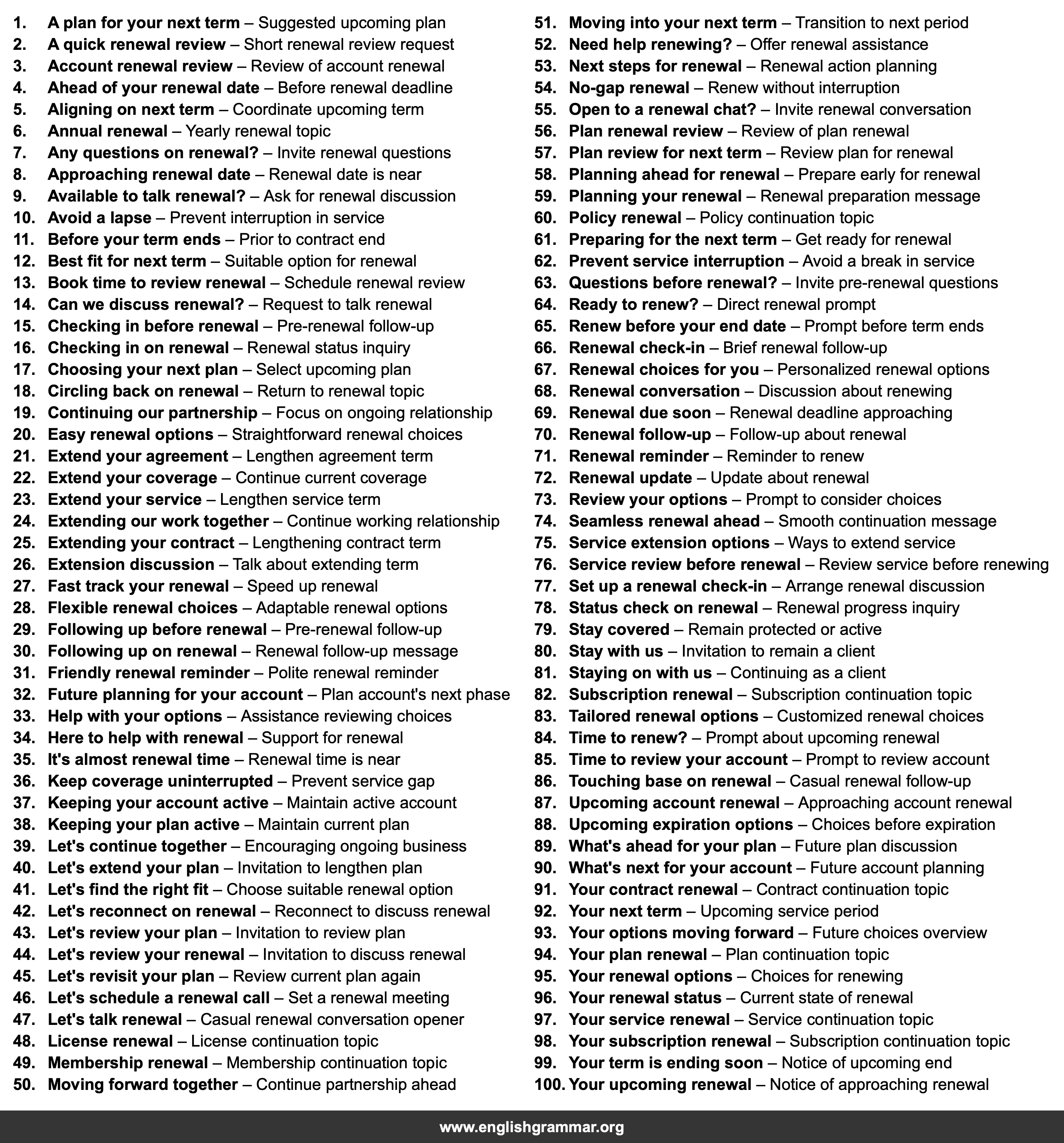 100 Email Subject Lines for Client Renewal Conversations