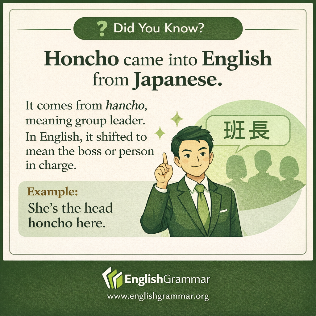 Honcho entered English through Japanese