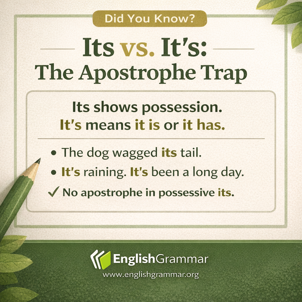 Its vs. it's: the apostrophe trap