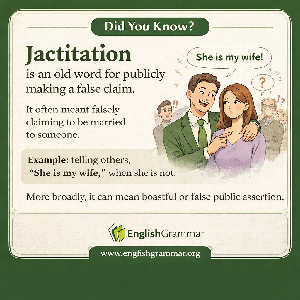 Jactitation is an old word for the act of publicly making or spreading a false claim