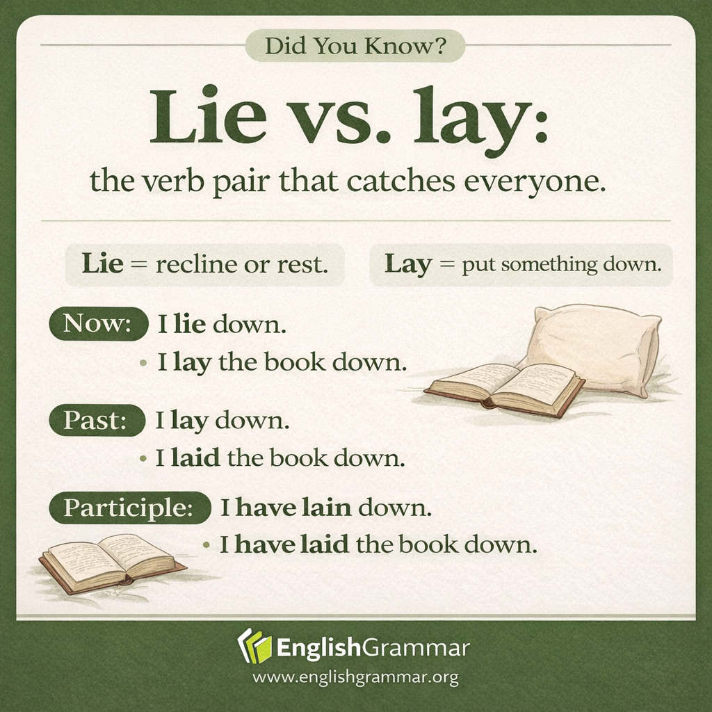 Lie vs. lay: the verb pair that catches everyone