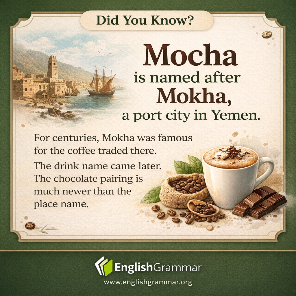 Mocha is named after a port city in Yemen