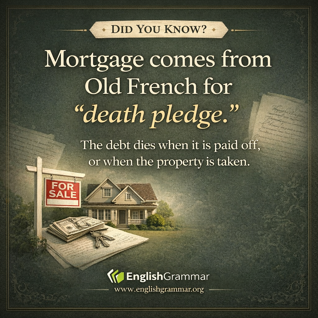 Mortgage literally means “death pledge”