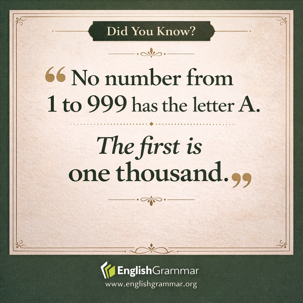 No number before 1000 contains the letter A.