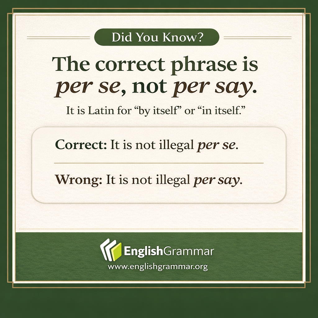 Per se vs. Per say