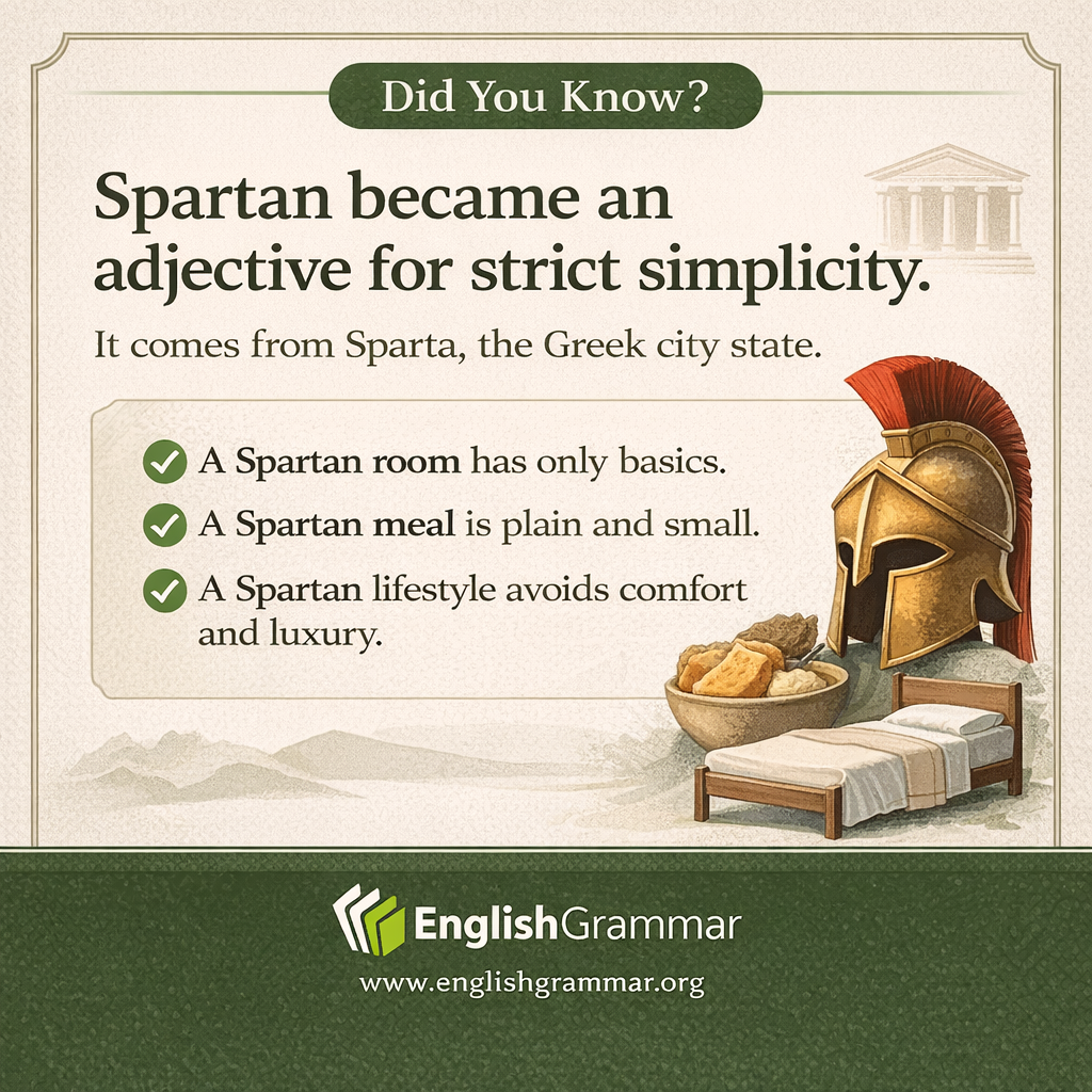 Spartan became an adjective for strict simplicity