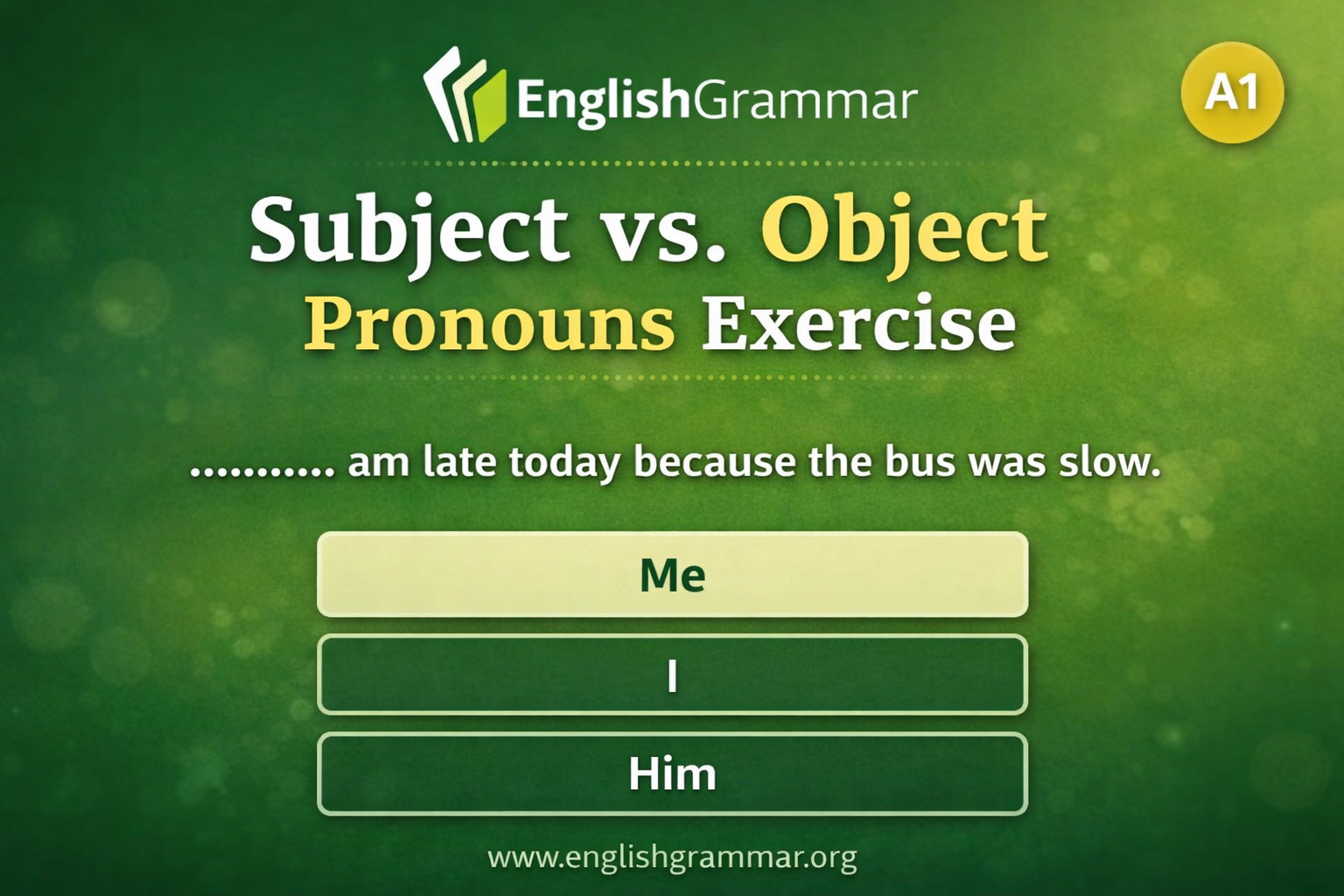 Subject vs. Object Pronouns Exercise