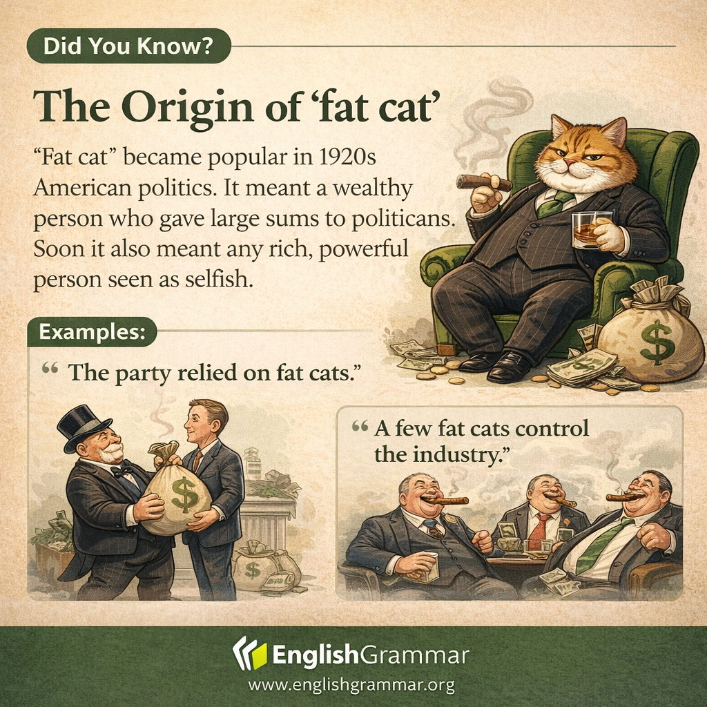 The origin of "fat cat"