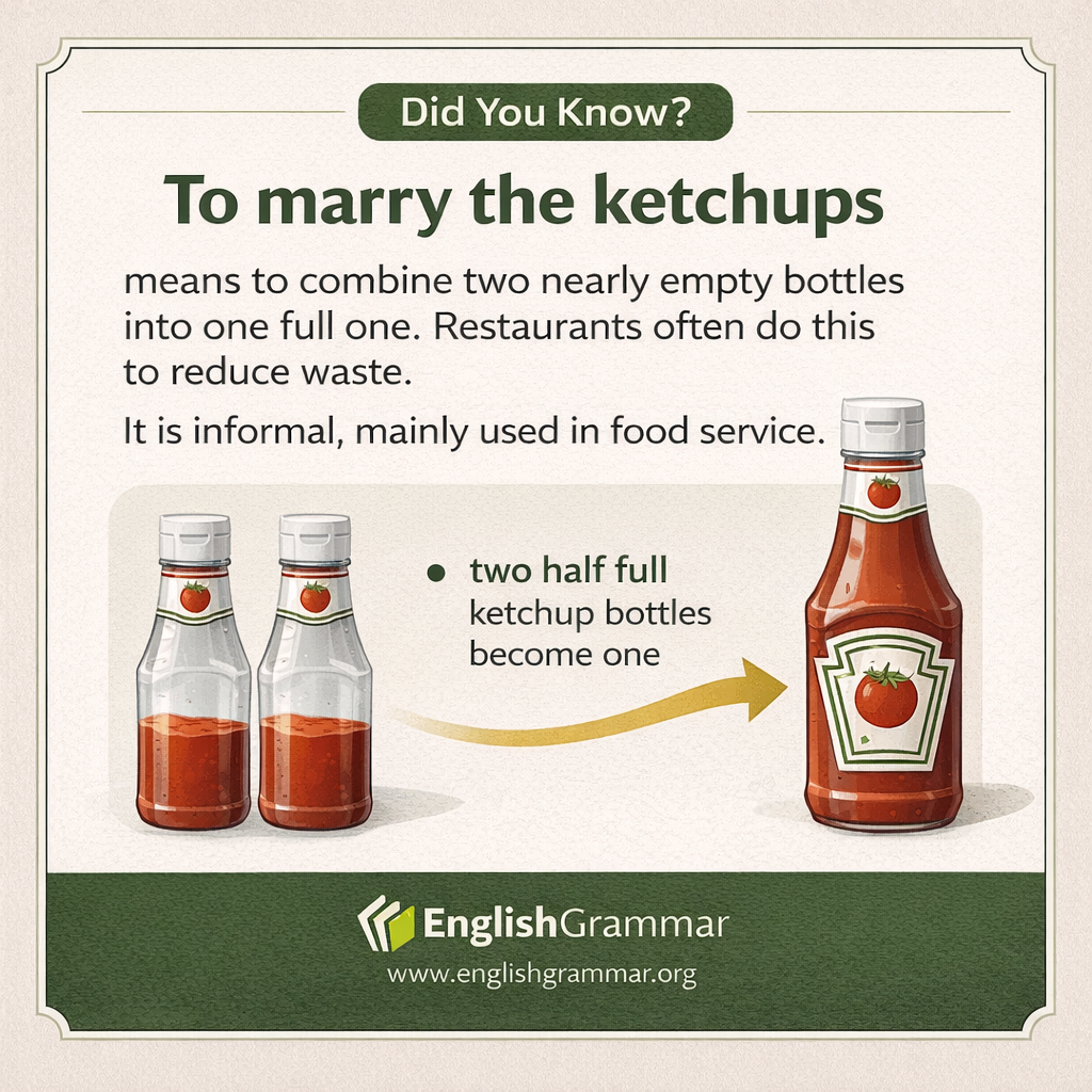 To marry the ketchups