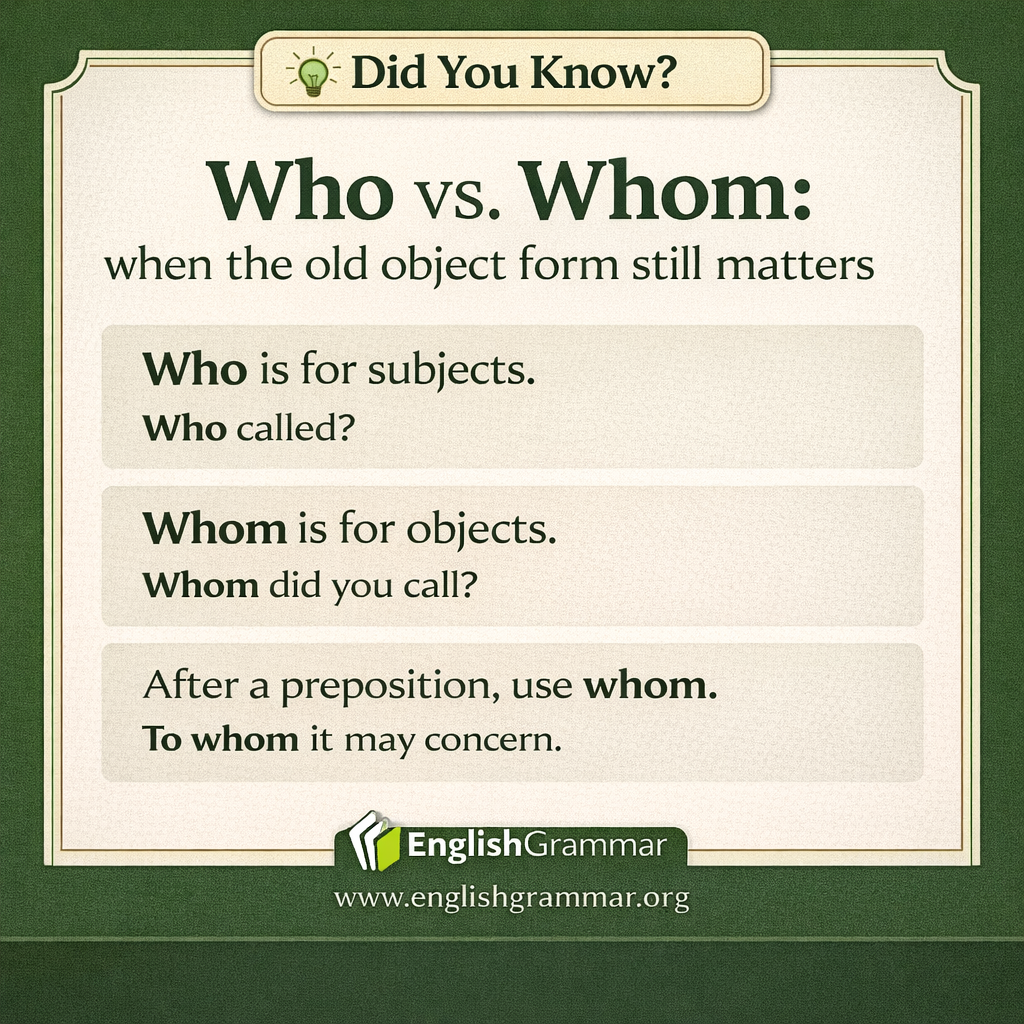 Who vs. whom: when the old object form still matters