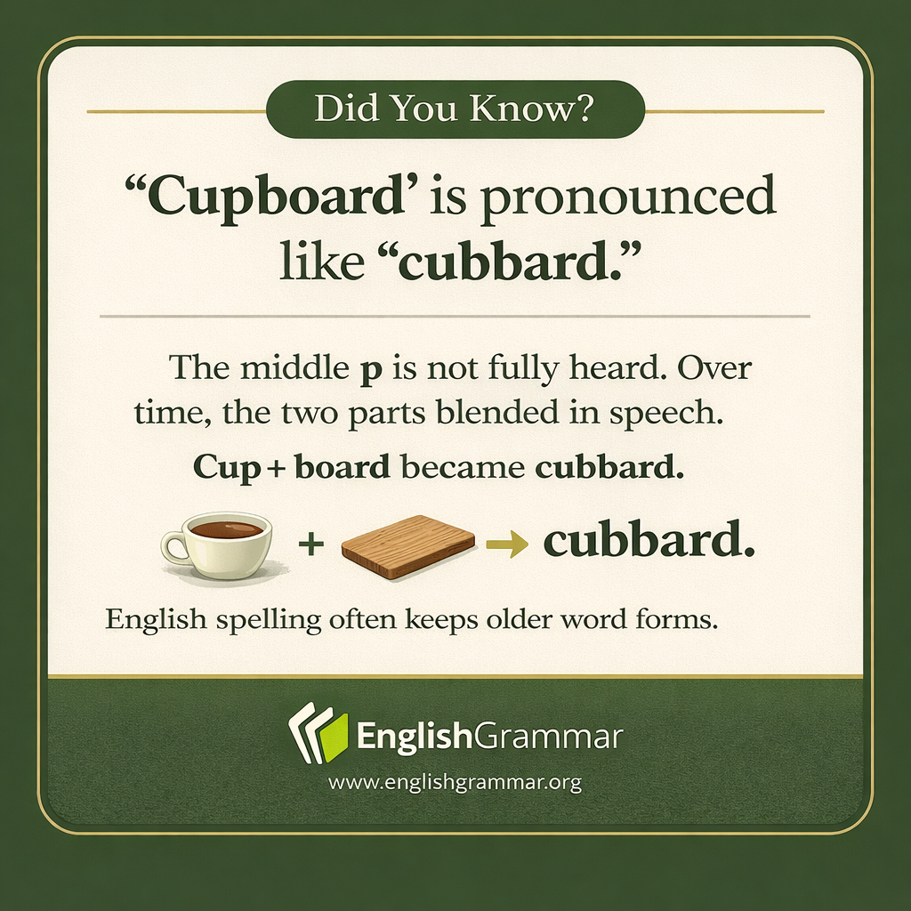 Why "cupboard" sounds like "cubbard"