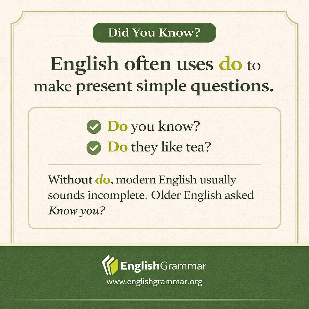 Why English uses “do” in questions like “Do you know?”