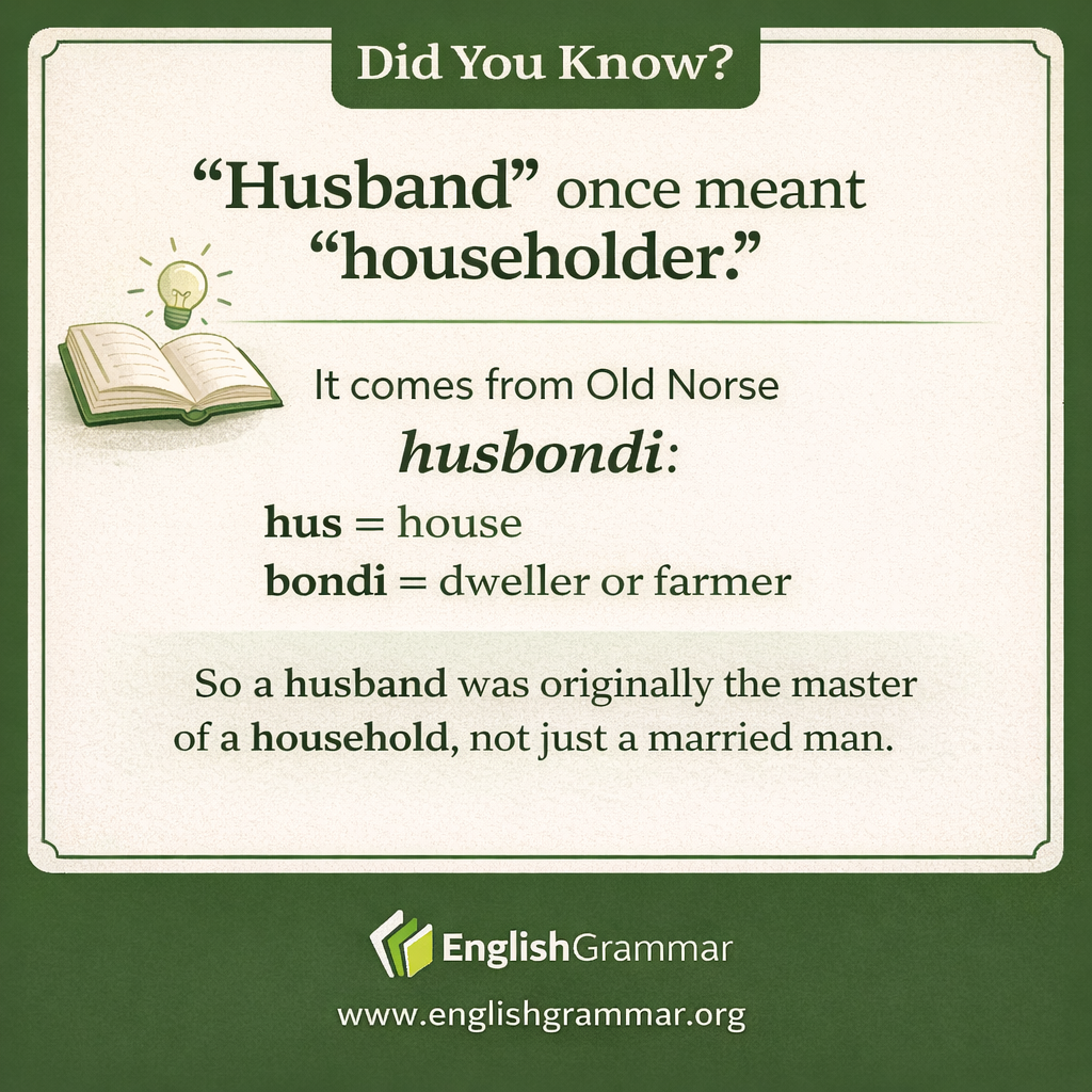 Why "husband" originally meant "householder"
